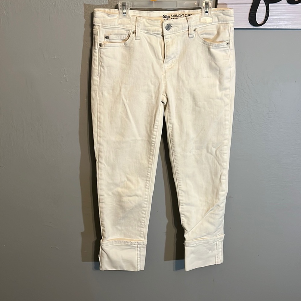 Gap straight cuff jeans white